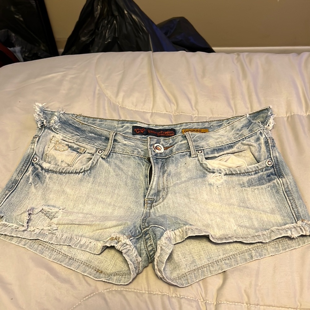 customized a chip and pepper production denim shorts
